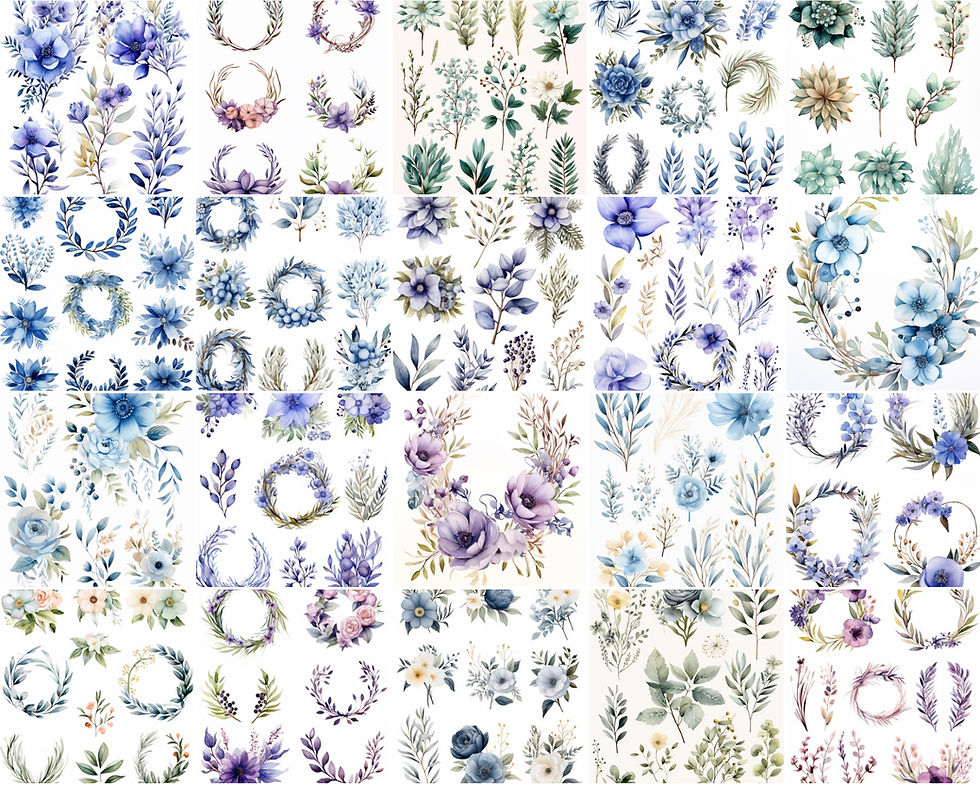 Thumbnail: Floral Elements Cool Clipart Images 20 Instant Download