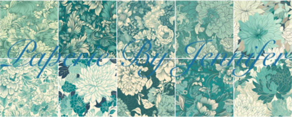 Thumbnail: DIGITAL 20 Aqua Floral Card Background Printable Scrapbook