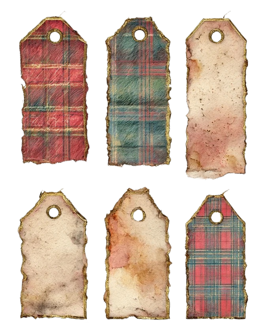 Thumbnail: Shabby Christmas Tags 12 Sheets  Instant Download Designs Junk Ephemera PNG