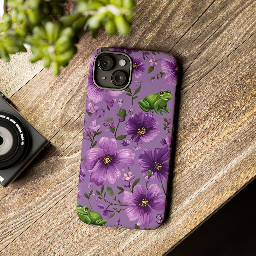 Thumbnail: iPhone 15 16 Case Cute Frog Purple Flowers