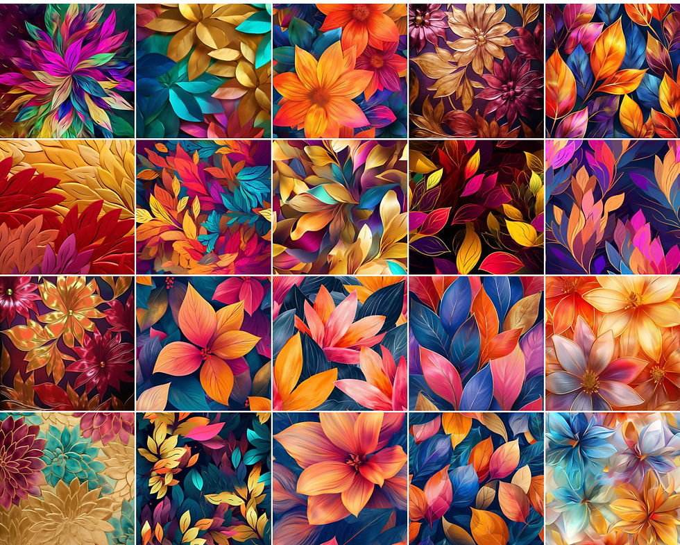 Thumbnail: Colorful Leaves Backgrounds Images 20 Instant Download