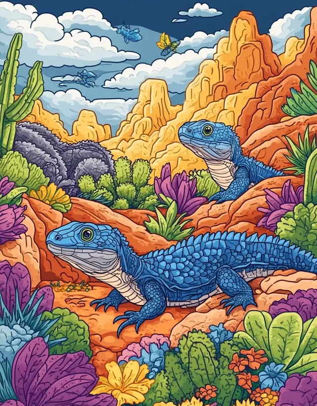 Thumbnail: Lizard Coloring Book 20 Pages Instant Download