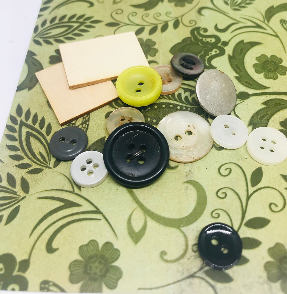 Thumbnail: OOAK Green Ephemera Embellishment Pack