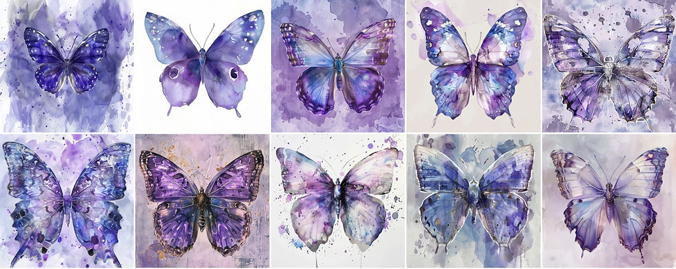 Thumbnail: Purple Butterfly Clipart 20 Designs Instant Download Distressed Ca