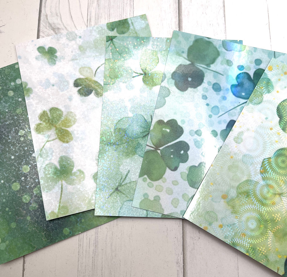 Holographic Shamrock Art Background Sheets 4 Pieces Cardstock 4x5.25" St Patrick