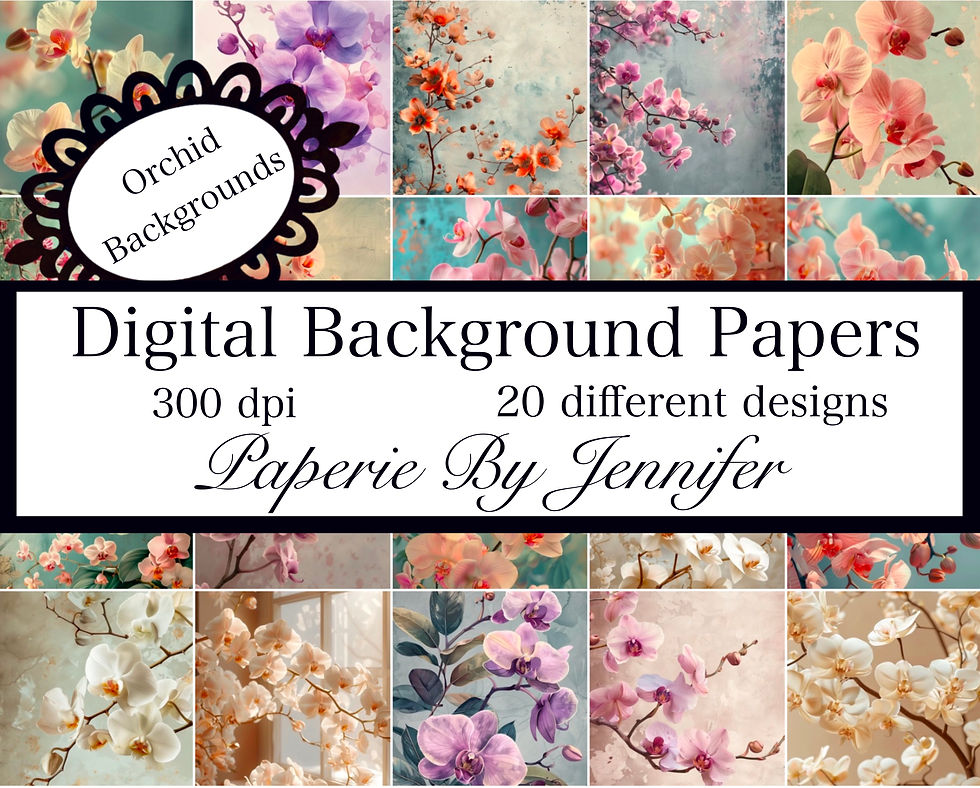 Orchid Flowers Clipart 20 Designs Instant Download Distressed Ca