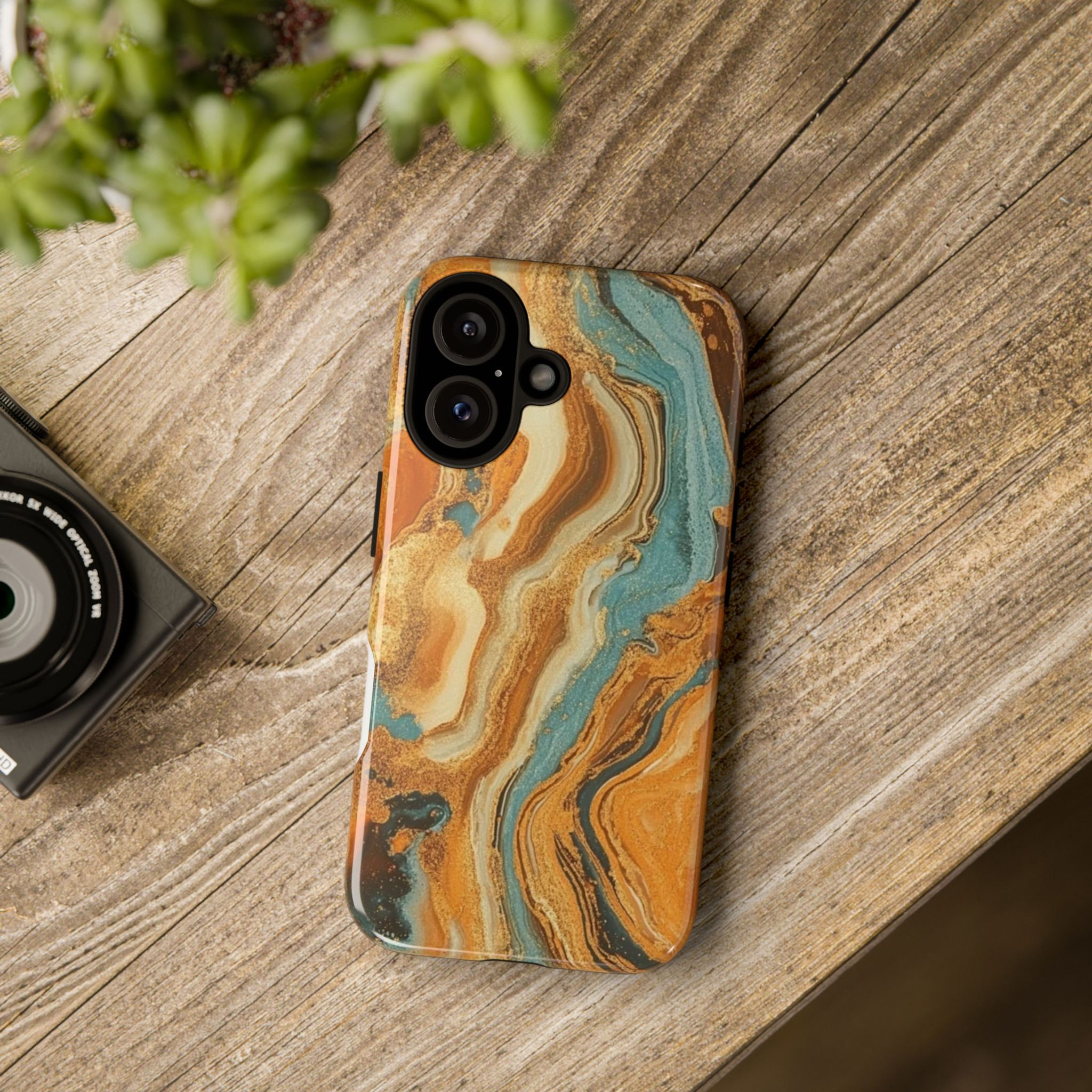 Phone Cases - Canyon Orange Marbled Design