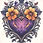 Thumbnail: Free Digital File: Purple Floral Heart  Background Images