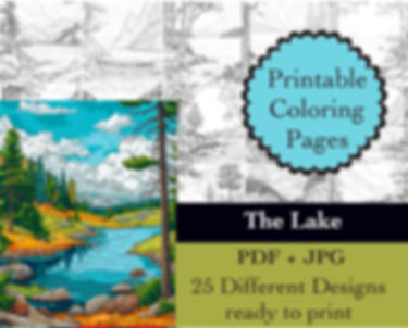The Lake Coloring Book 20 Coloring Pages Instant Download Star ScAn