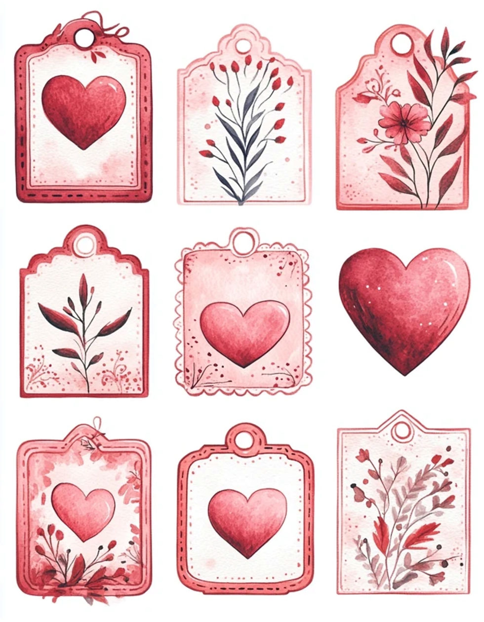 Thumbnail: Free Digital File: Heart Tags Images 6 Designs