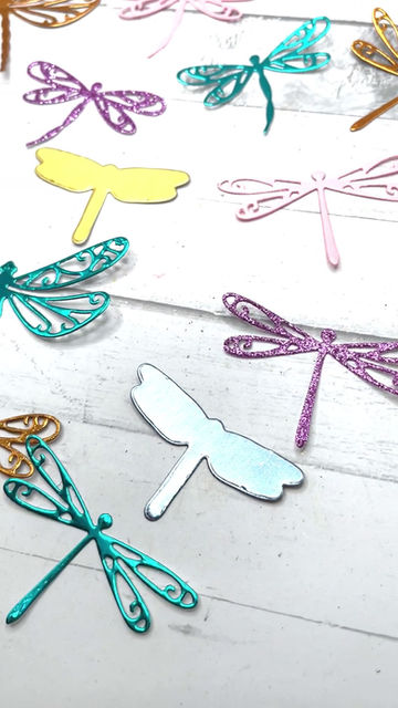 Thumbnail: Die Cuts Dragonfly 16 Pieces Mirror Glitter Specialty Basic Cardstock Insect Die