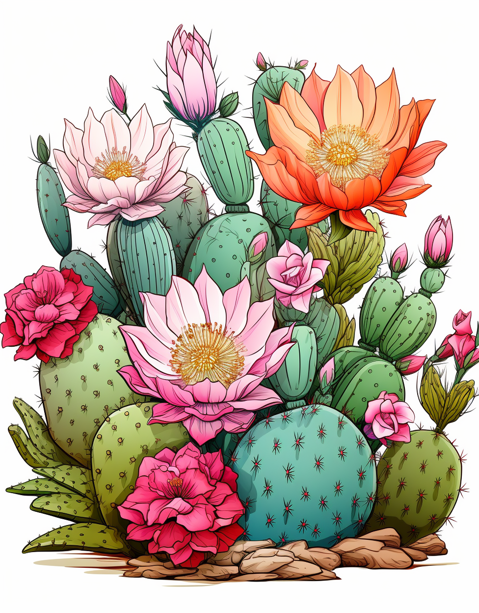 Thumbnail: Cactus Coloring Book 20 Pages Instant Download