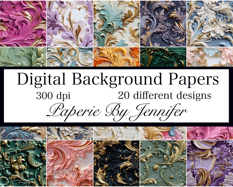 DIGITAL 20 Gilded Flourishes Card Background Printable Scrapbook