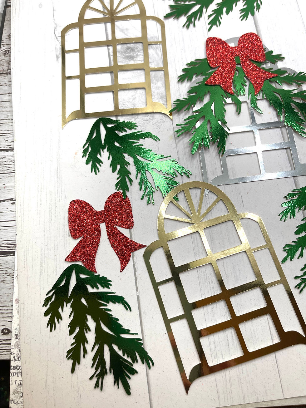 Thumbnail: Christmas Window Die Cuts with Decorations 16 Pieces (4 Windows) Mirror Specialt