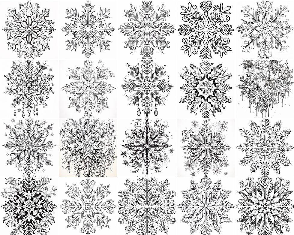 Thumbnail: Snowflake Coloring Book 20 Pages Instant Download