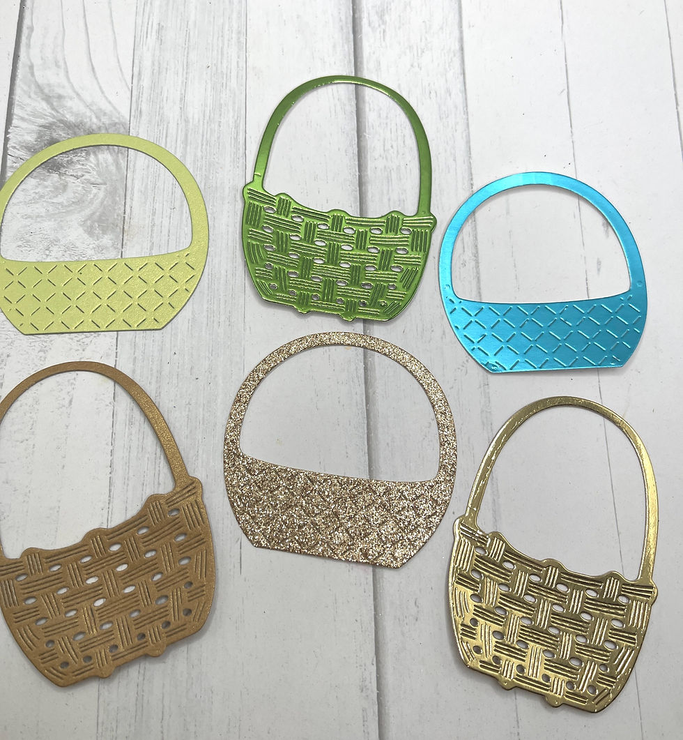 Thumbnail: Die Cuts Basket 7 Pieces Glitter Foil Cardstock Flower Basket Embellishments Pap