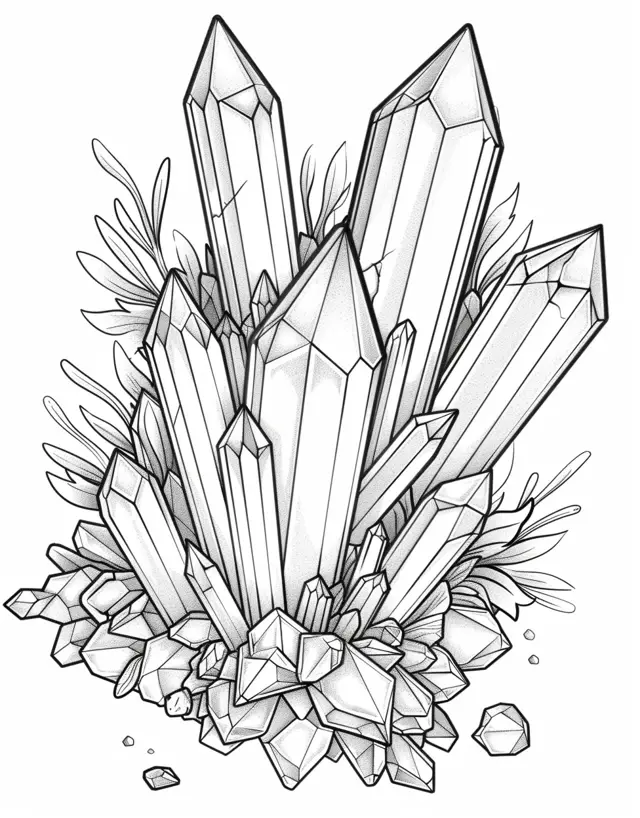 Thumbnail: Crystals Coloring Book 20 Pages Instant Download