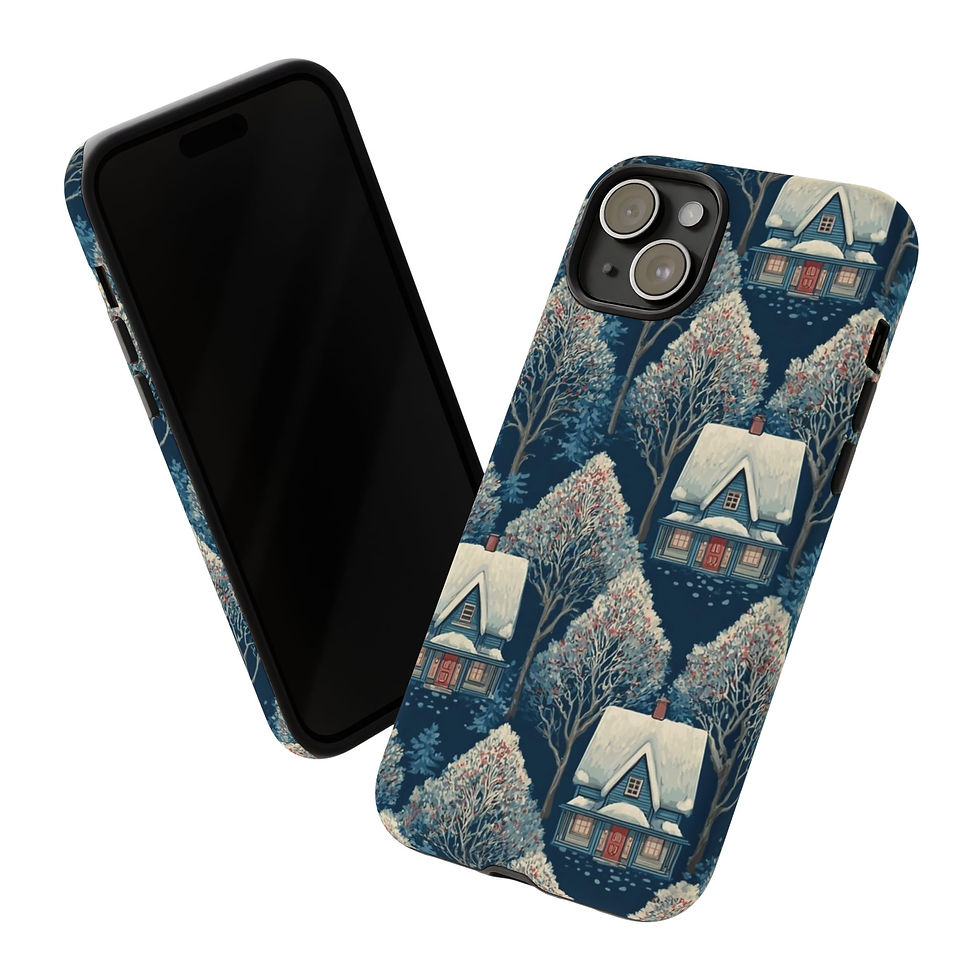 Thumbnail: iPhone 15 16 Case Winter's Whisper Cottage Core Design
