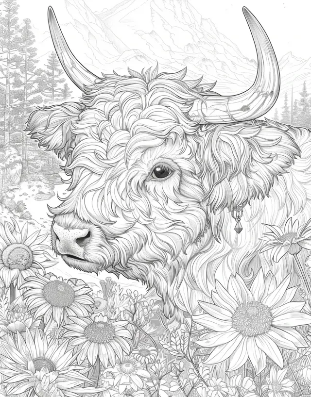 Thumbnail: Highland Cow Coloring Book 20 Coloring Pages Instant DownloaLi