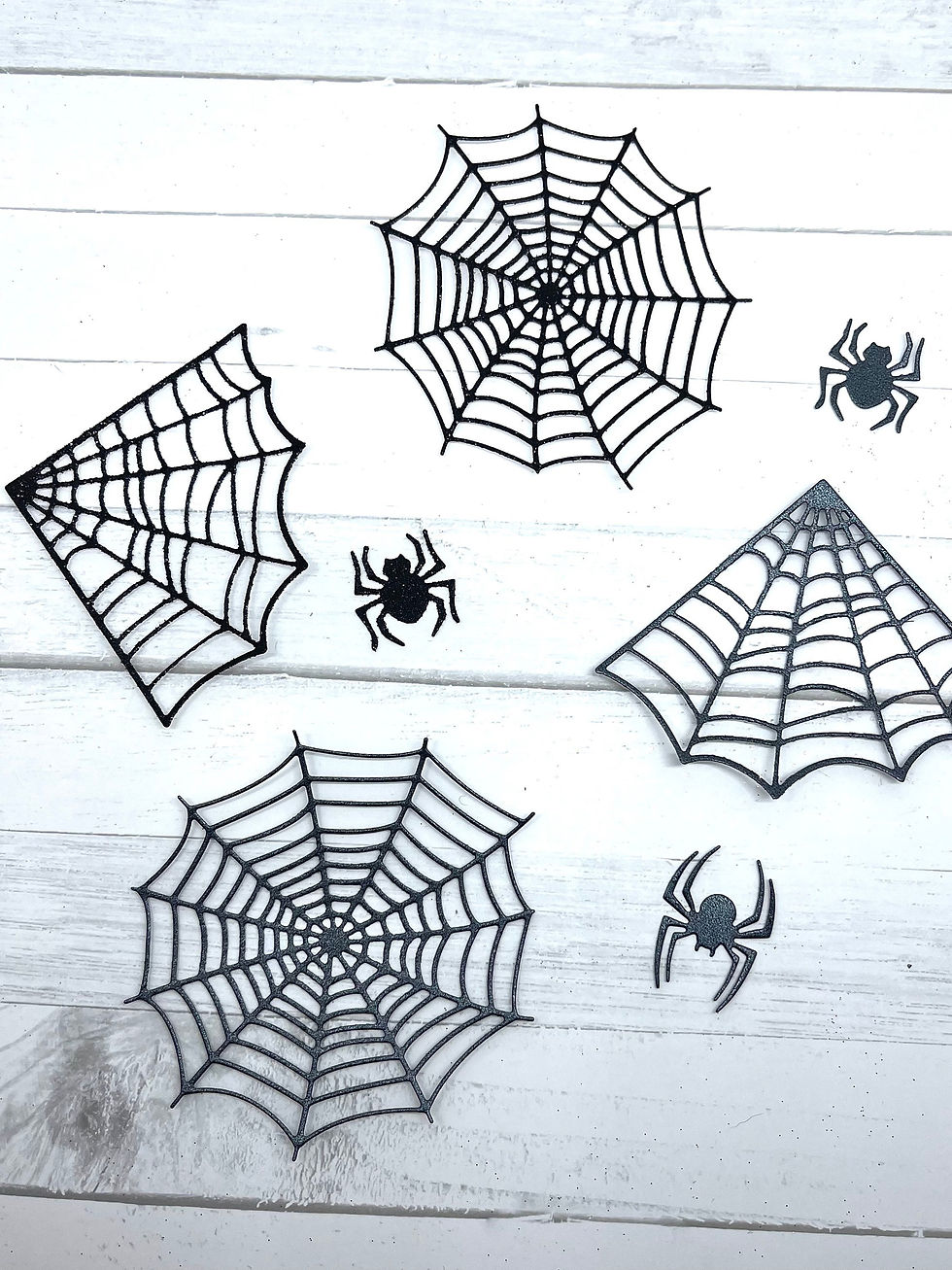 Thumbnail: Die Cuts Halloween Spider Webs 6 Webs 6 Spiders Glossy Specialty Basic Cardstock