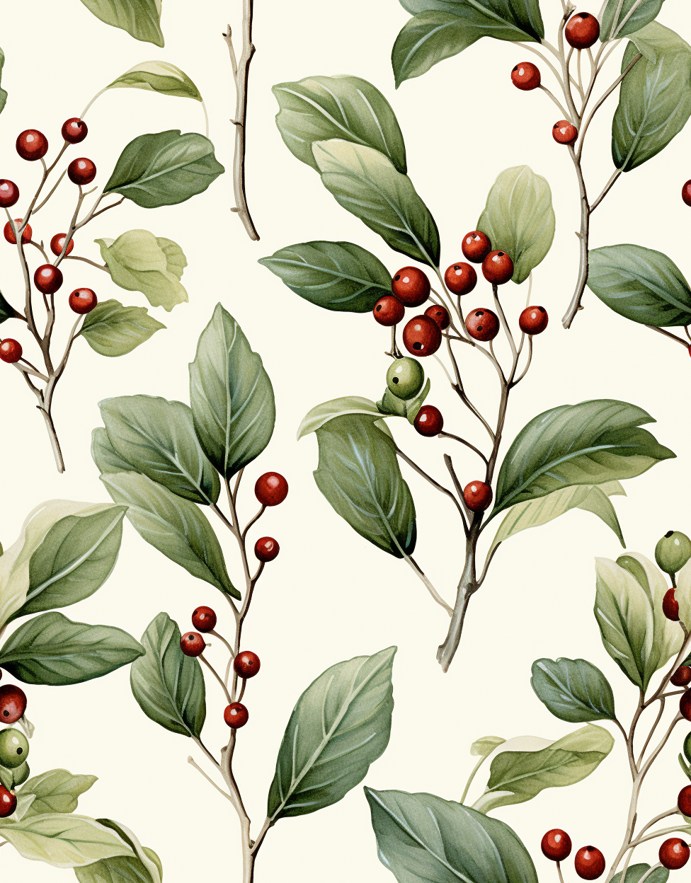 Thumbnail: Holly Berry Light Backgrounds DIGITAL 20 Card Background Printabl