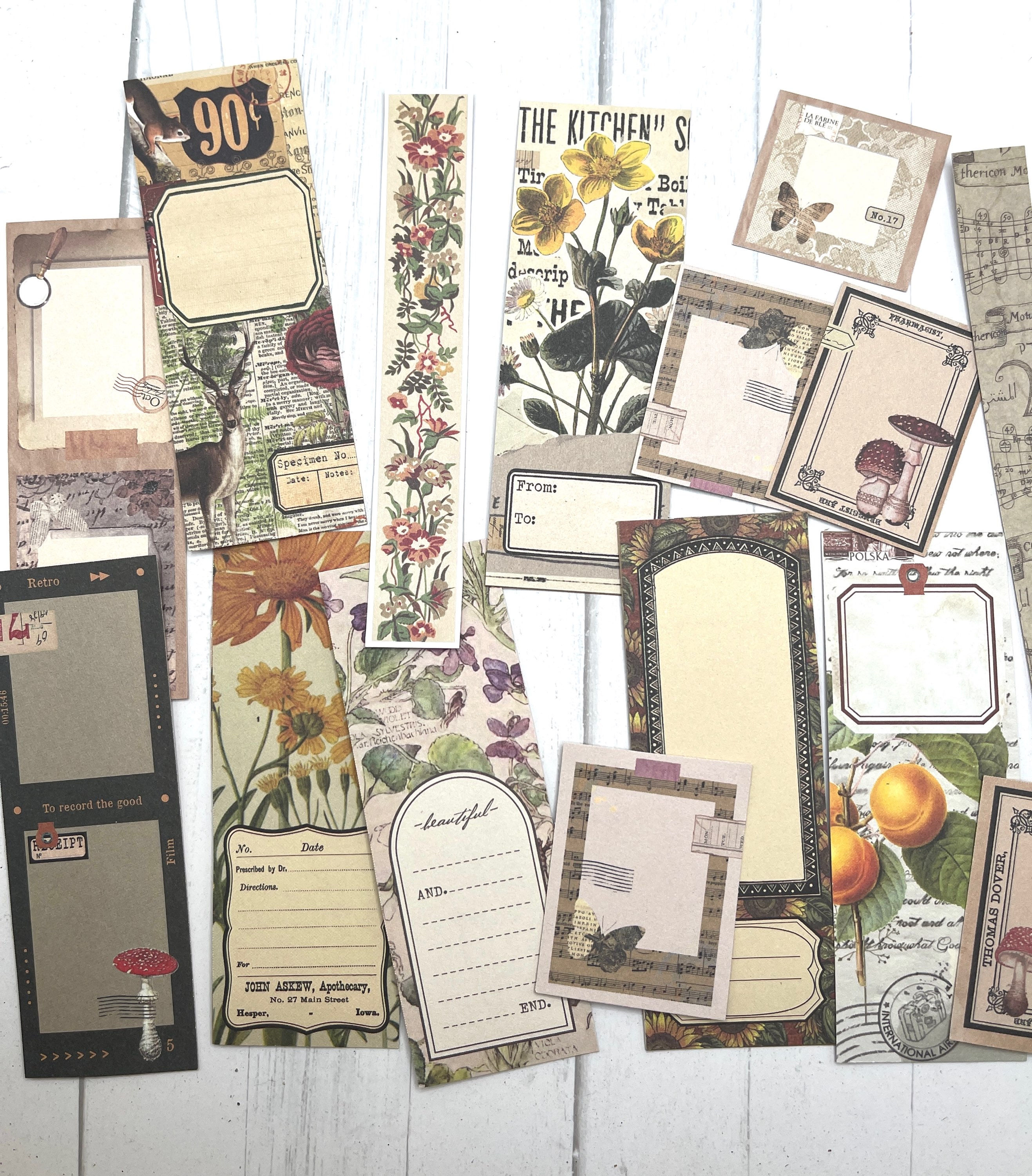 Ephemera Junk Journal Tags Tickets Embellishments 15 Pieces Collage Papers Journ