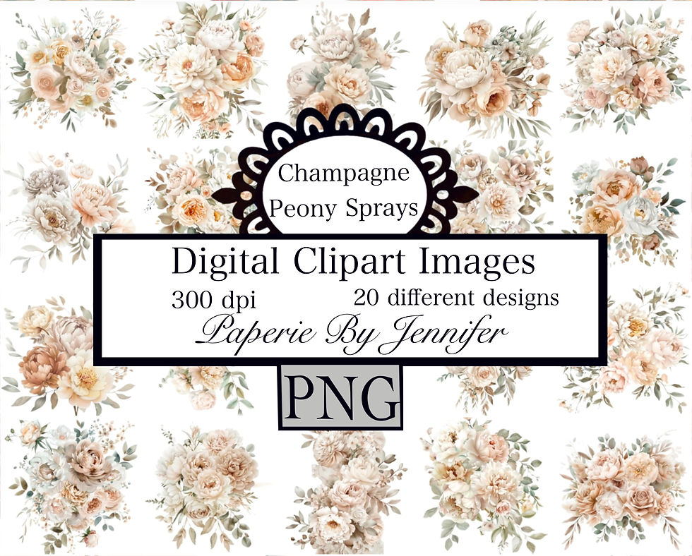 Champagne Peonies Clipart Images 20 Instant Download