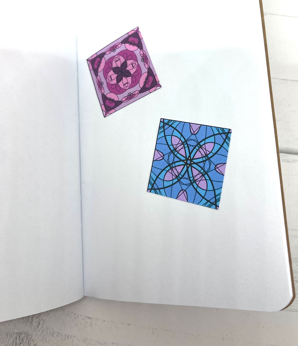 Thumbnail: Art Stickers Mandala Quilt Squares 2 Sheets 24 Stickers Journal Embellishments
