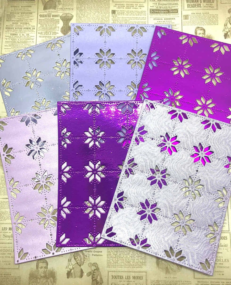 Thumbnail: Pinpoint Flowers Embossed Background Sheets 6 Pieces