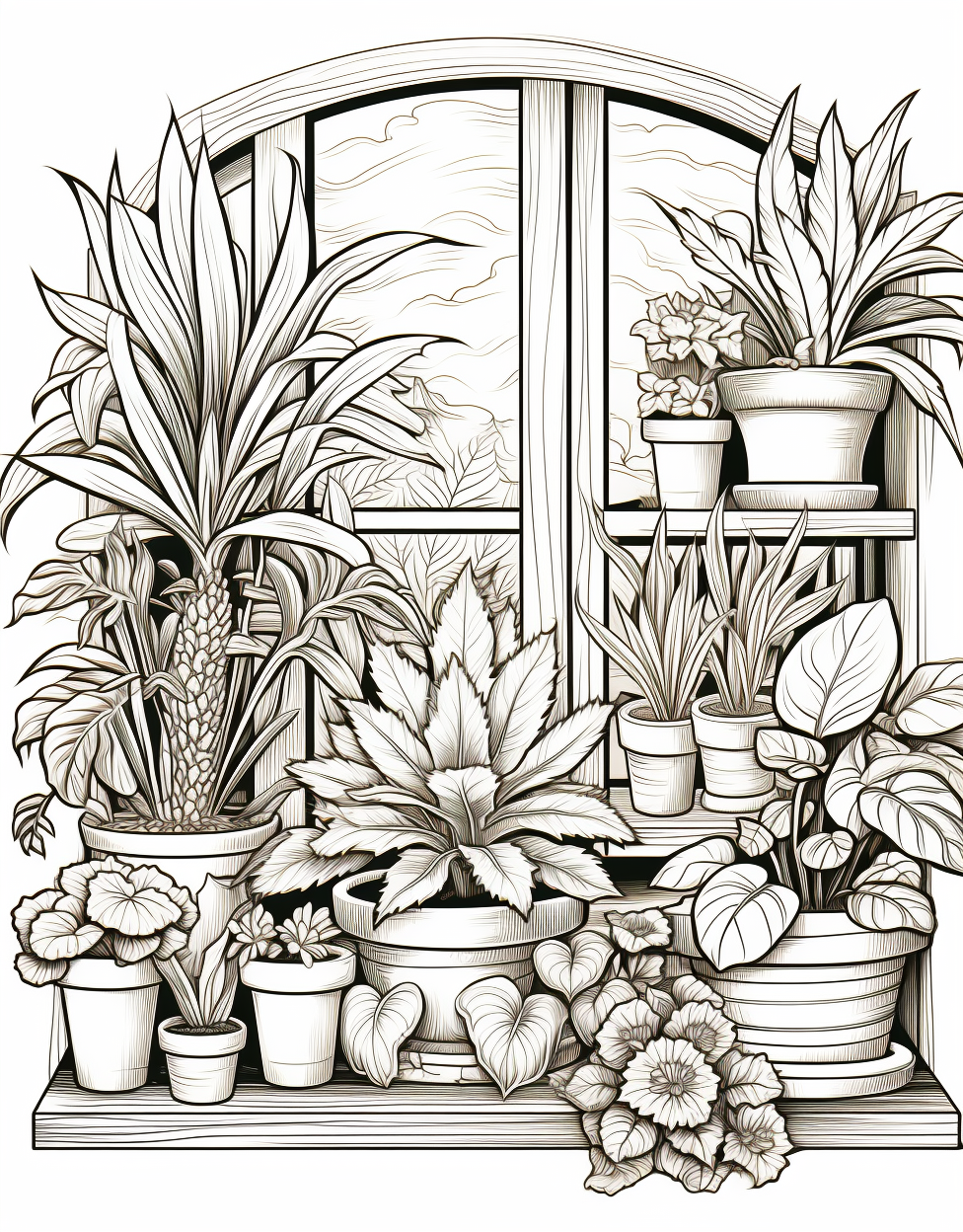 Thumbnail: House Plant Scene Coloring Book 20 Pages Instant Download