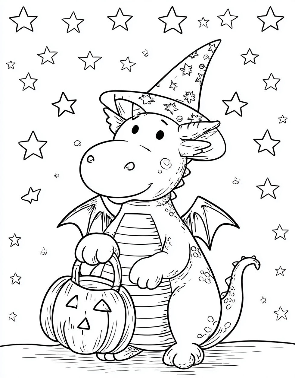 Thumbnail: Cute Halloween Dragons Coloring Book 20 Pages Instant Download JPG  PDF