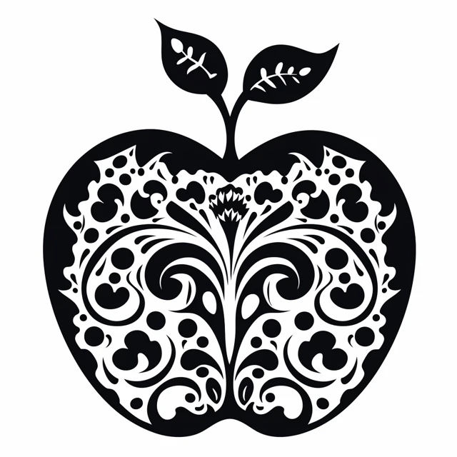 Thumbnail: Apple Line Art 50+ Instant Download SVG PNG JPG Cut File Bundle Black Line Art