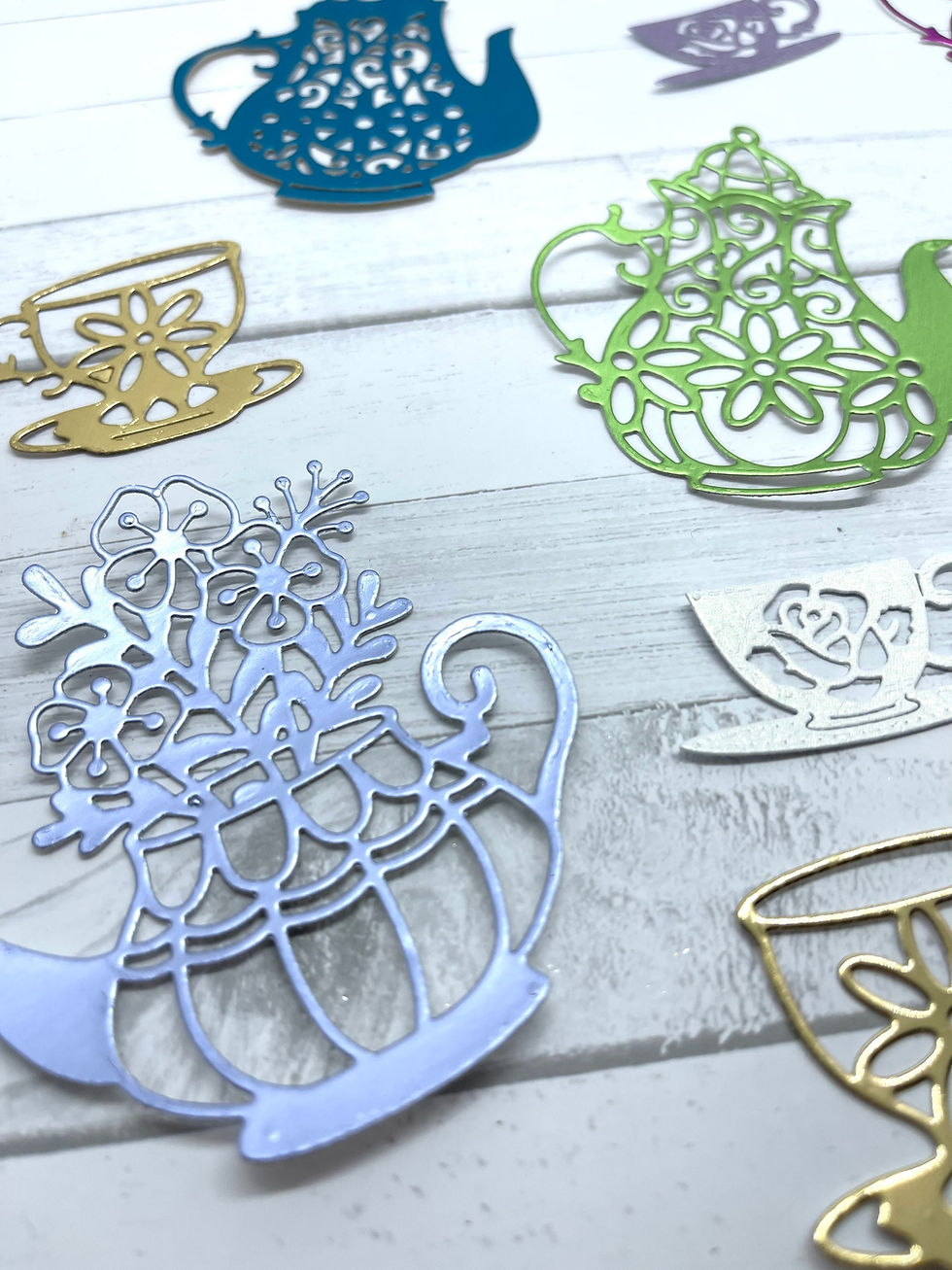Thumbnail: Die Cuts Teapot Teacup 10 Pieces Textured Cardstock