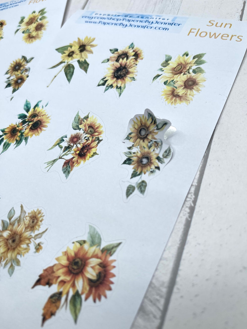 Thumbnail: Art Stickers Sunflowers 2 Sheets 30 Stickers Journal Embellishments
