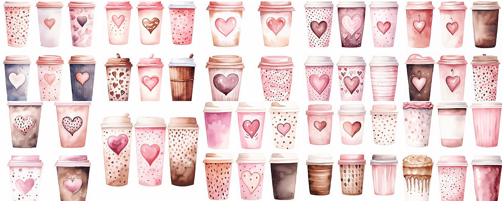 Thumbnail: Valentines Coffee Clipart Images 20 Instant Download