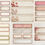 Thumbnail: Pink Floral Long Labels Ephemera Images 12 Sheets Instant Download Junk