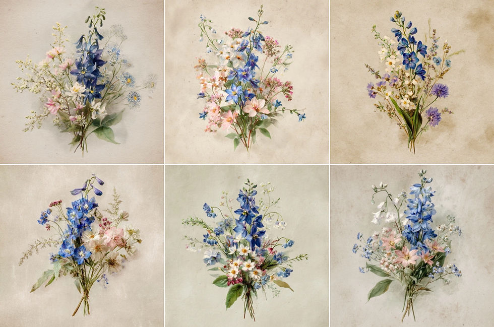 Thumbnail: Larkspur Fields Focal Background Papers Images 12 Sheets Instant Download