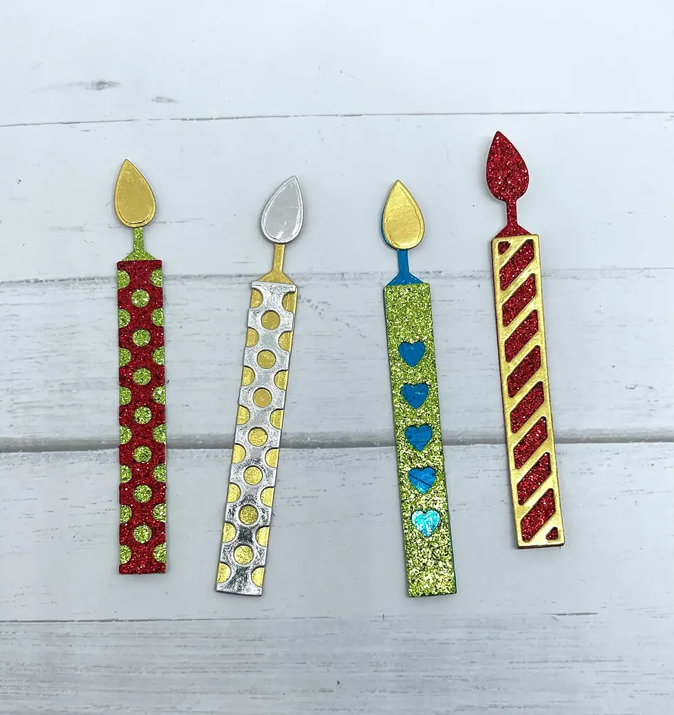 Thumbnail: Die Cuts Layering Candles 18 Pieces *You Choose Color* Foil Mirror Glitter Speci