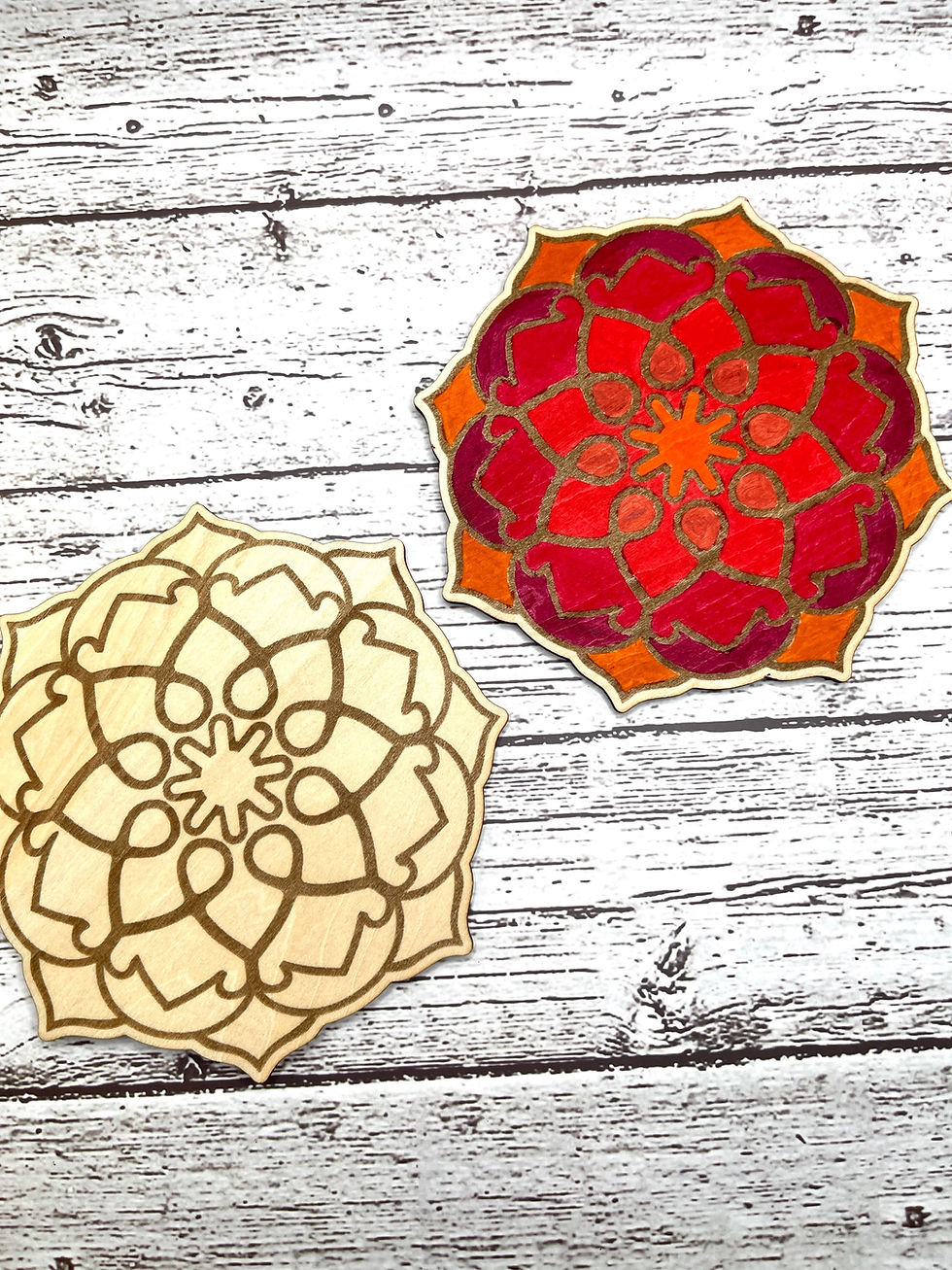 Thumbnail: DIY Paint Kit Mandala B Craft Kit Activities Wood Paint Set Gift
