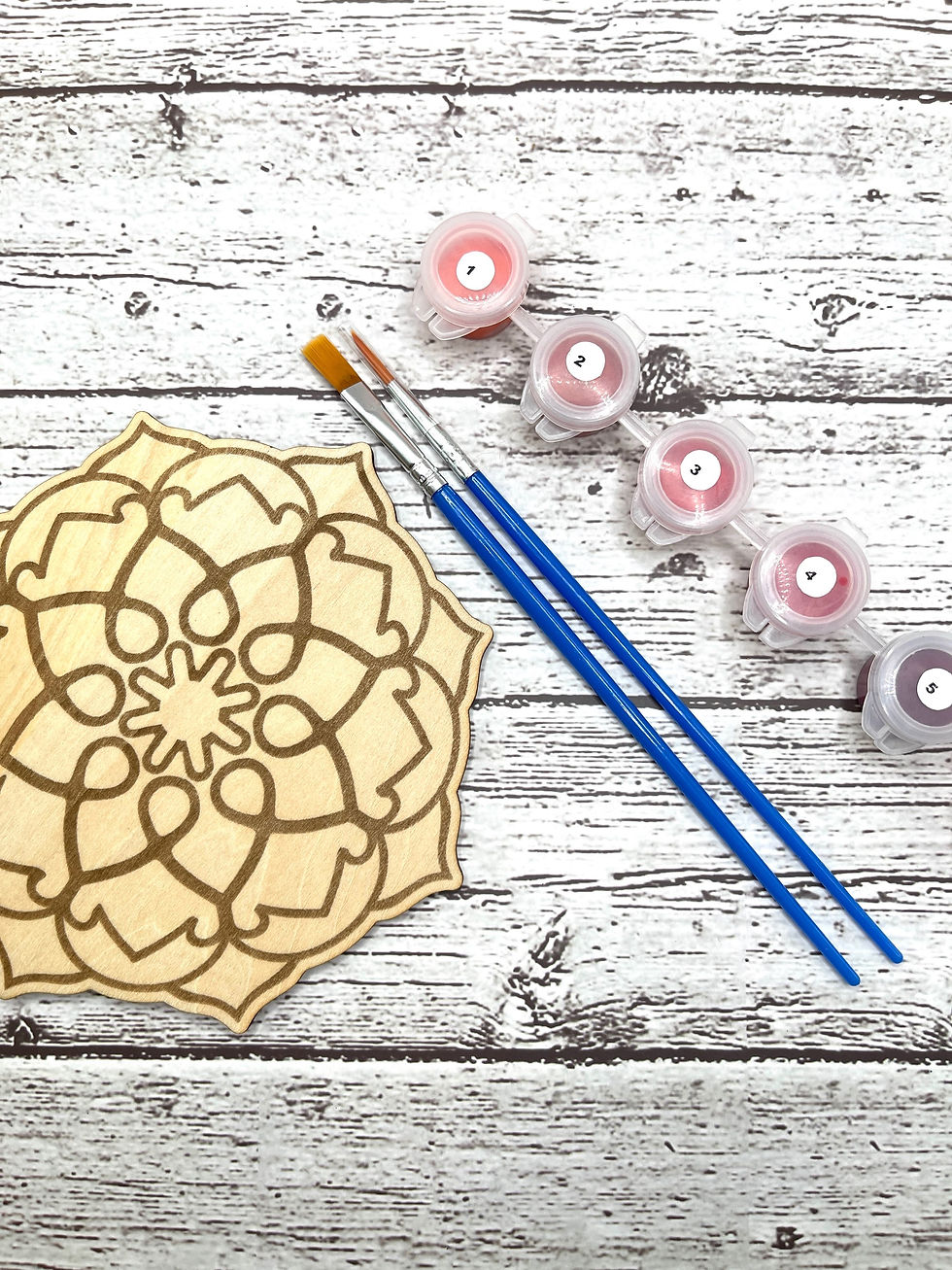 Thumbnail: DIY Paint Kit Mandala B Craft Kit Activities Wood Paint Set Gift