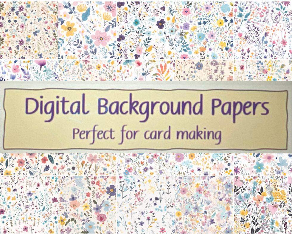 DIGITAL 20 Small White Floral Card Background Printable Scrapbook