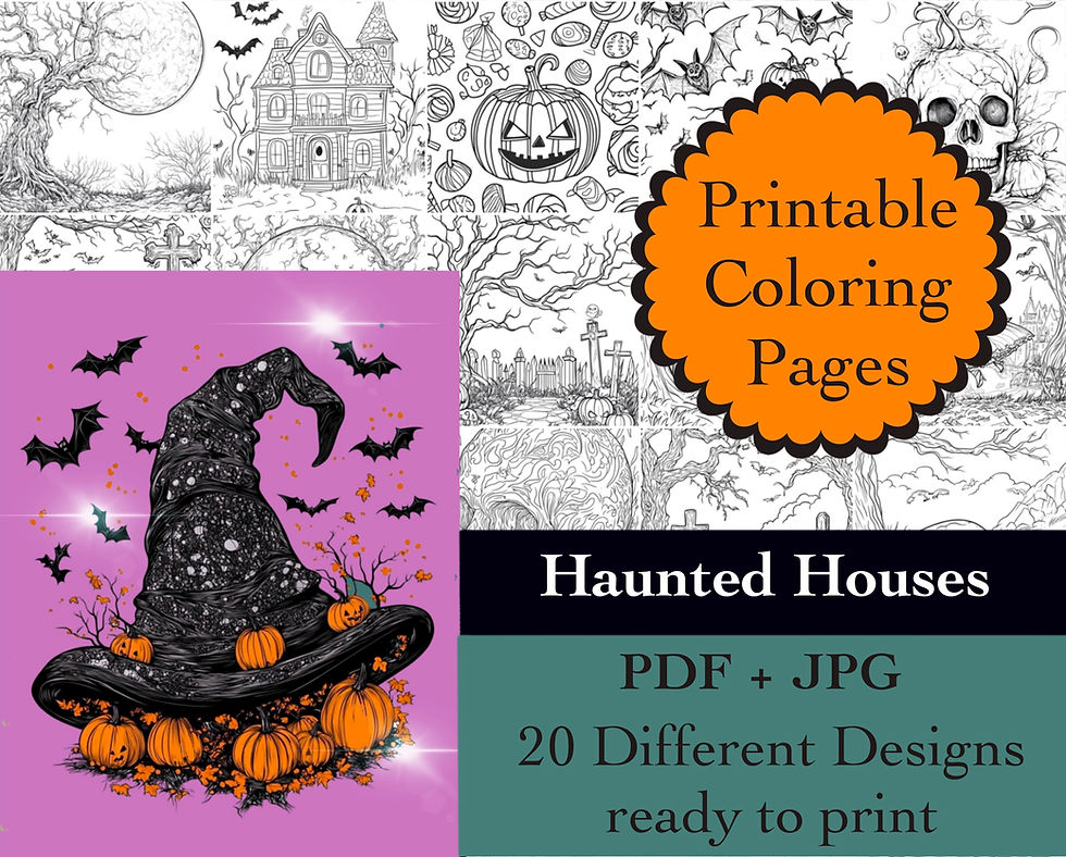 Halloween Scene Coloring Book 20 Coloring Pages Instant DownloaLiFashionab