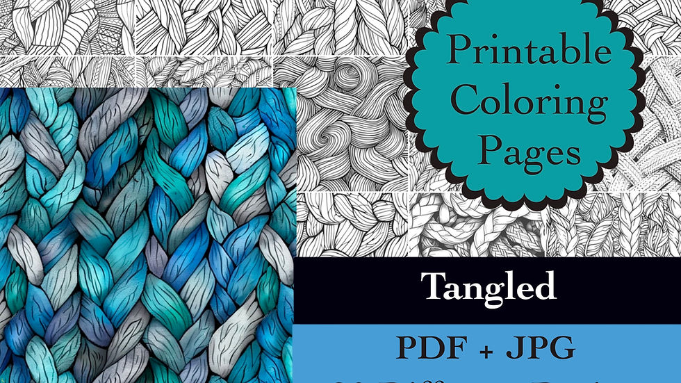 Tangled Coloring Book 20 Pages Instant Download