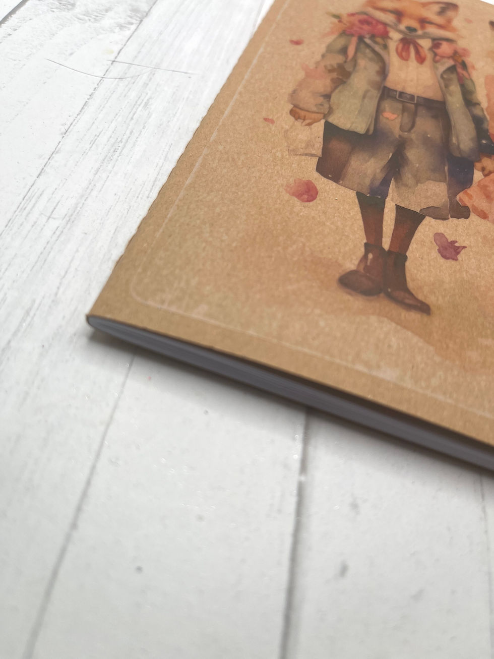 Thumbnail: Elegant Foxes Notebook 8x6 inches 30 Sheets Lined Notebook Foxes Notebook