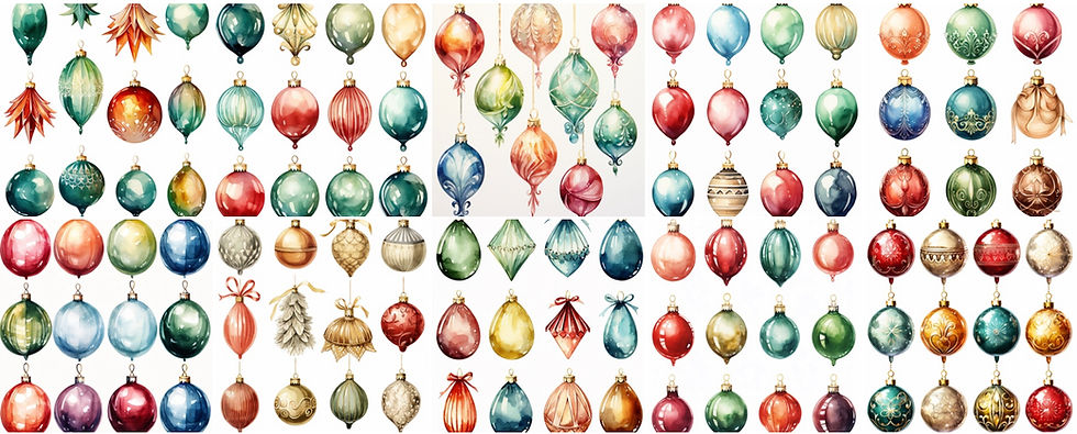 Thumbnail: Ornaments Clipart DIGITAL 20 Card Background Printabl