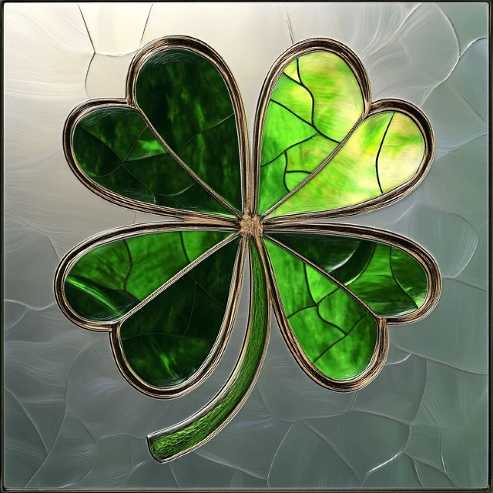 Thumbnail: Free Digital File: Stained Glass Shamrock Designs  Images