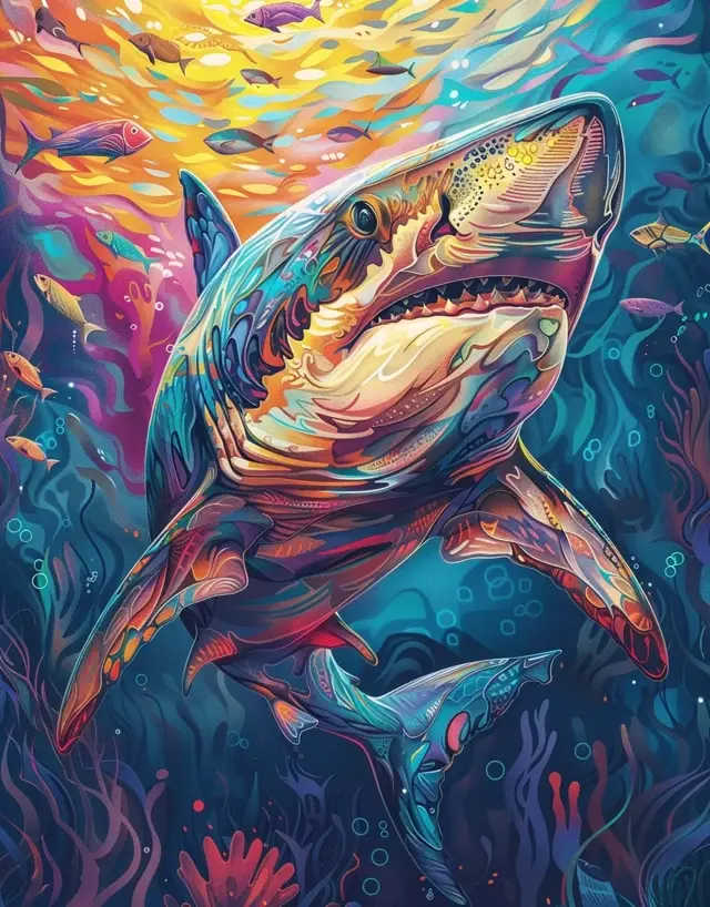 Thumbnail: Sharks Coloring Book 20 Coloring Pages Instant Download Star ScAngels