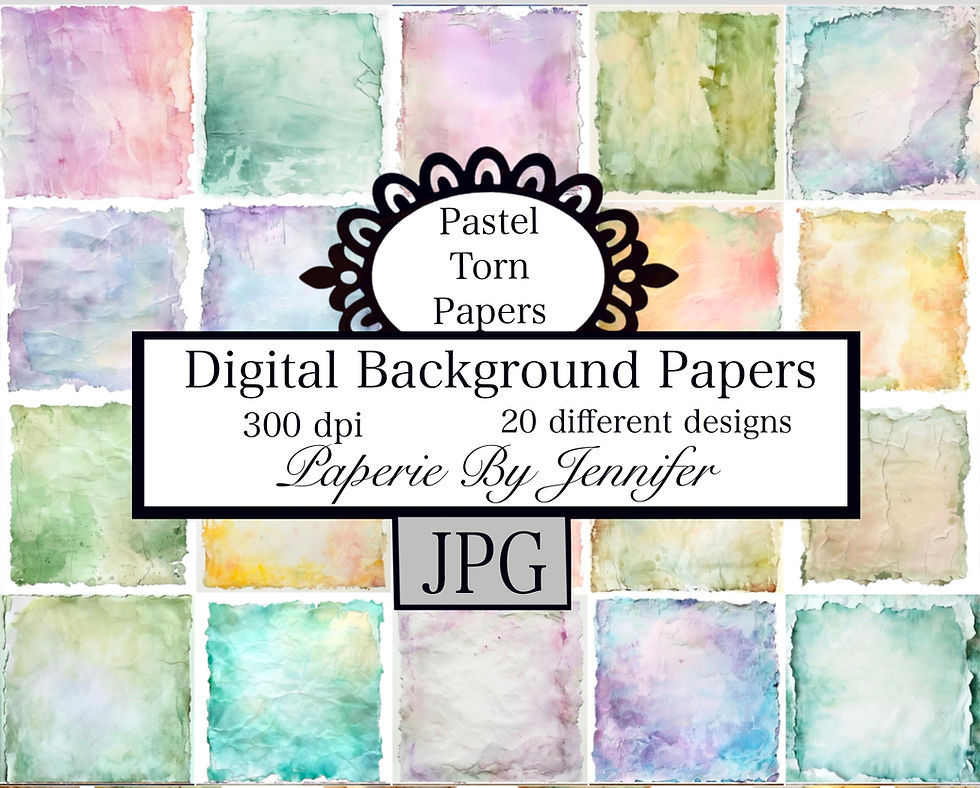 Pastel Colors Torn Papers Backgrounds 20 Designs Instant Download Distressed JPG