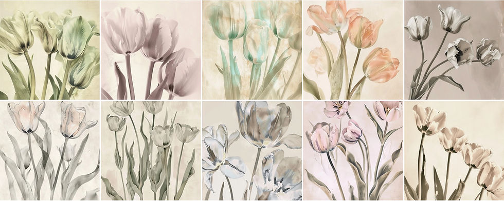 Thumbnail: Vintage Tulips Images 20 Instant Download Opalescen