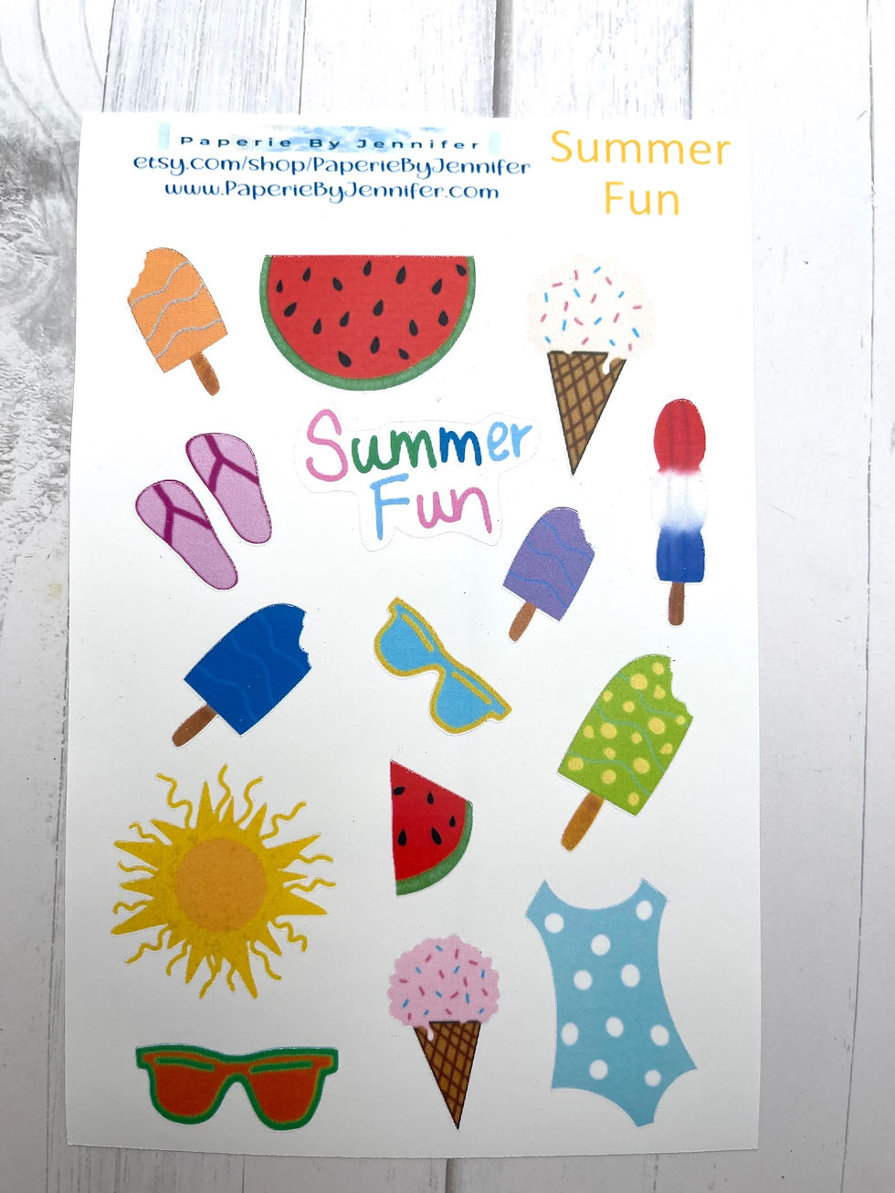 Thumbnail: Art Stickers Summer Fun 2 Sheets 30 Stickers Planner Journal Embellishments